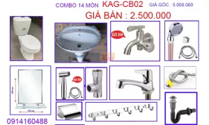 Combo 14 món phòng tắm KAG-CB02-Nhà tắm dân dụng