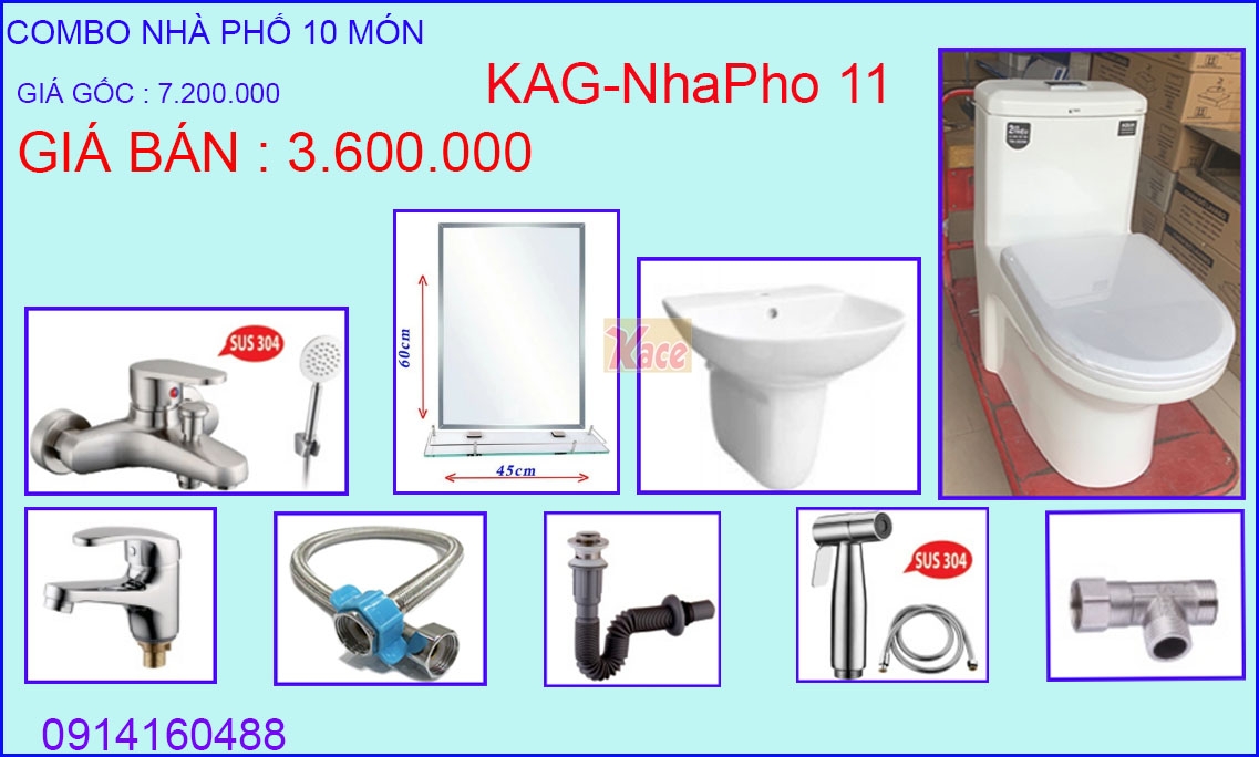 Combo 10 món phòng tắm nhà phố KAG-Nhapho11