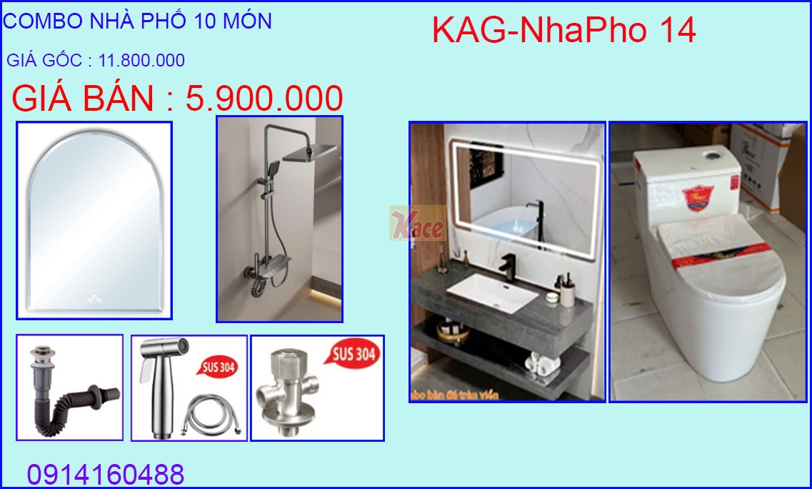 Combo 10 món phòng tắm nhà phố KAG-Nhapho14