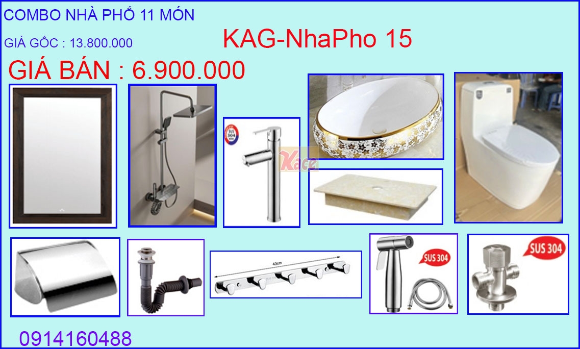 Combo 11 món phòng tắm nhà phố KAG-Nhapho15