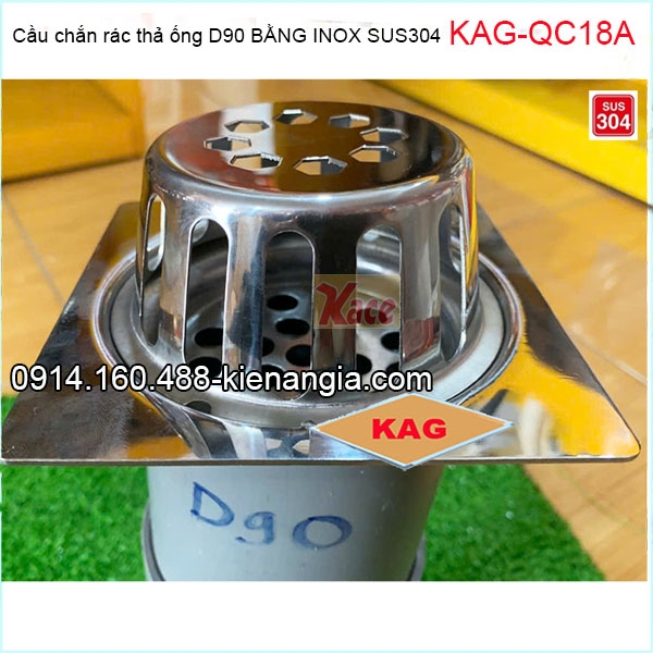 KAG-QC18-Cầu chắn rác thả ống D90 bằng Inox sus304-KAG-QC18A-2 copy