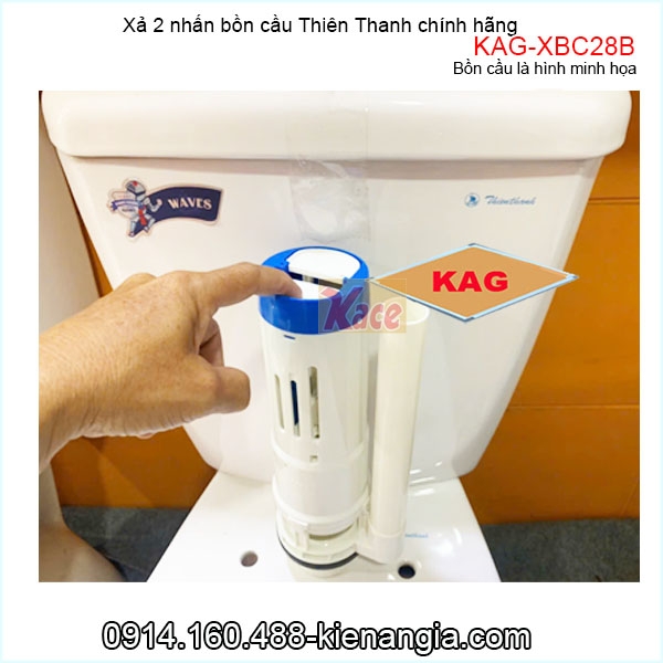 Xả 2 NHẤN bồn cầu Thiên Thanh chính hãng KAG-XBC28B