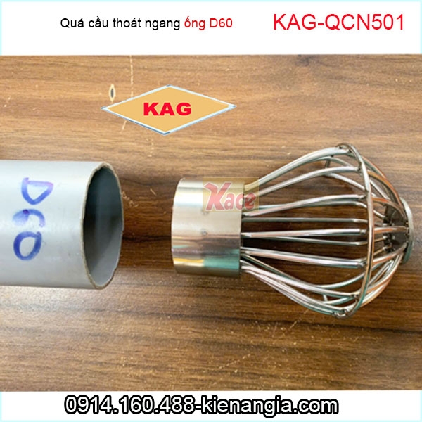 KAG-QCN501-Qua-cau-luoi-thoat-ngang-inox SUS304 -ong -D60-KAG-QCN501