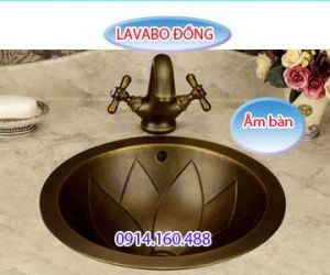 LAVABO ÂM BÀN ĐỒNG ĐÚC GIẢ CỔ