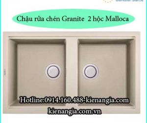 CHẬU RỬA CHÉN 2 HỘC BẰNG ĐÁ GRANITE NHẬP KHẨU