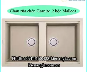 CHẬU RỬA CHÉN 2 HỘC BẰNG ĐÁ GRANITE NHẬP KHẨU