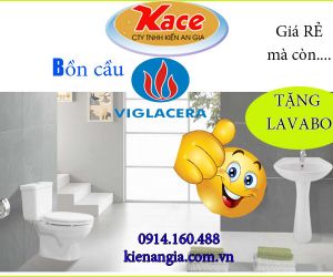 BỒN CẦU VIGLACERA GIÁ RẺ KHUYẾN MÃI TẶNG LAVABO