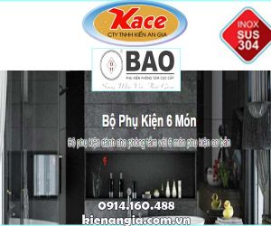 BỘ PHỤ KIỆN 6 MÓN INOX BẢO 304 CHÍNH HÃNG BIỆT THỰ,RESORT