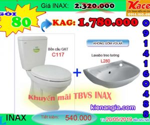 KHUYẾN MÃI MÙA HÈ 2019 BỒN CẦU INAX 2 KHỐI 504,117,306,700