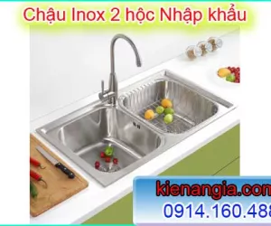 CHẬU RỬA CHÉN 2 HỘC GIA ĐÌNH GIÁ RẺ 2019