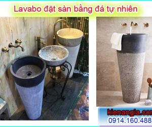 LAVABO ĐẶT SÀN MỸ THUẬT BẰNG ĐÁ TỰ NHIÊN MẪU MỚI 2019