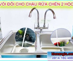 VÒI ĐÔI INOX SUS304 CHẬU RỬA CHÉN 2 HỘC,3 HỘC