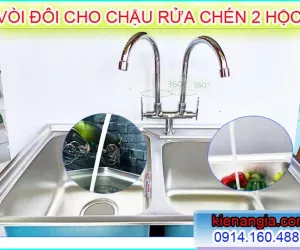 VÒI ĐÔI INOX SUS304 CHẬU RỬA CHÉN 2 HỘC,3 HỘC