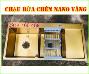 CHẬU RỬA BÁT INOX SUS304 PHỦ NANO VÀNG MẪU MỚI 2020