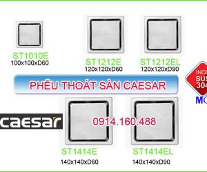 PHỄU THOÁT SÀN CAESAR INOX 304 MỜ D60-90 ST1212E ST1212EL