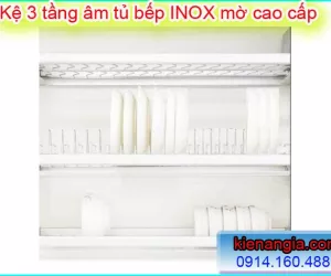 KHAY 3 TẦNG INOX MỜ ÂM TỦ BẾP CỐ ĐỊNH EUROKITS