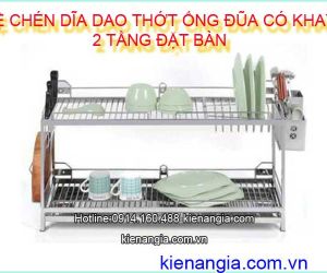 KỆ CHÉN DĨA DAO THỚT ỐNG ĐŨA CÓ KHAY ĐẶT BÀN