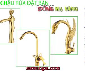 VÒI CHẬU ĐẶT BÀN ĐỒNG MẠ VÀNG CAO 300 CAO CẤP