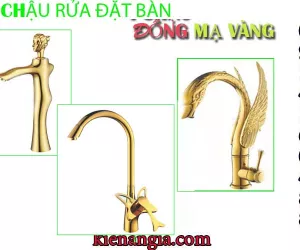 VÒI CHẬU ĐẶT BÀN ĐỒNG MẠ VÀNG CAO 300 CAO CẤP