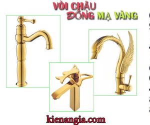 VÒI NÓNG LẠNH ĐỒNG MẠ VÀNG CHẬU LAVABO ÂM BÀN,BÁN ÂM BÀN