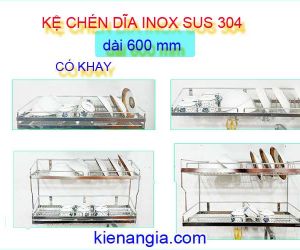 KỆ RÁO NƯỚC ÚP CHÉN DĨA TREO TƯỜNG TỦ BẾP NHỎ DÀI 6 TẤC INOX