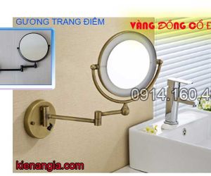 GƯƠNG SOI TRANG ĐIỂM ĐỒNG GIẢ CỔ GẮN TƯỜNG