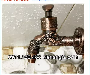 Vòi chậu lavabo sân vườn chạm rồng Đồng cổ điển KAG-KHL35