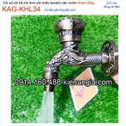 Vòi lạnh gắn tường chạm rồng Đồng cổ điển KAG-KHL34