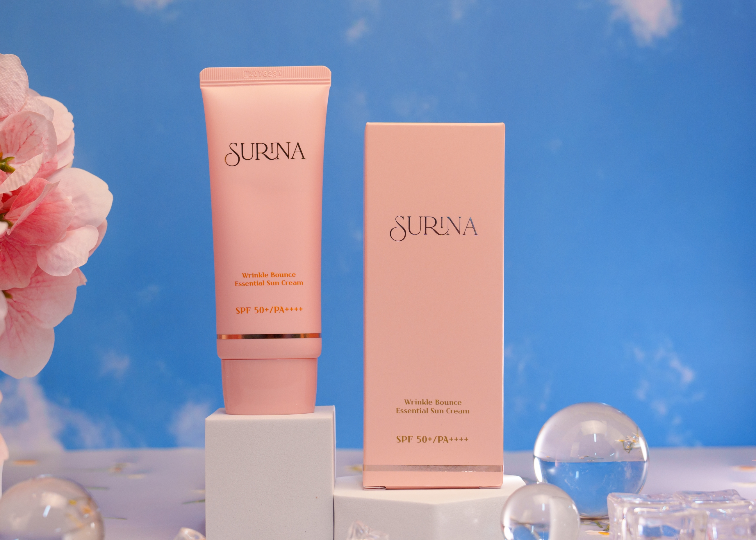 SURINA WRINKLE BOUNCE ESSENTIAL SUN CREAM  KEM CHỐNG NẮNG CHỐNG NHĂN- GIẢM XẠM NÁM  50ML