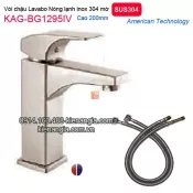 Vòi vuông nóng lạnh chậu lavabo inox 304 BIGGO KAG-BG1295IV