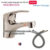 Vòi nóng lạnh chậu lavabo inox 304 BIGGO KAG-BG1212I