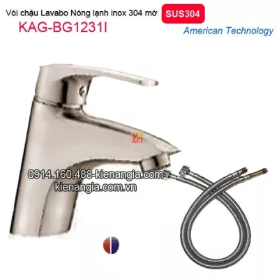 Vòi nóng lạnh chậu lavabo inox 304 BIGGO KAG-BG1231I