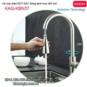 Vòi rửa chén nóng lạnh Rút dây inox sus304 KAG-KBN37