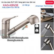 Vòi rửa chén Rút dây,tay gật gù y inox sus304 KAG-KBN38