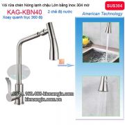 Vòi rửa chén nóng lạnh sus304  2 chế độ vòi inox sus304 KAG-KBN40