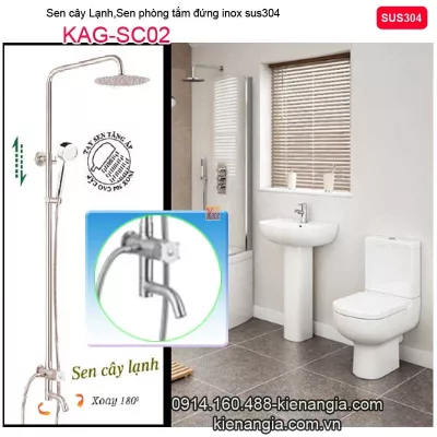 Sen cây lạnh,sen tắm đứng inox sus304 KAG-SC02