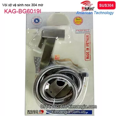 Vòi xịt vệ sinh vuông inox su304 cực mạnh BIGGO KAG-BG6019I