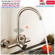 Vòi rửa chén âm tường nóng lạnh inox sus304 BIGGO KAG-BG3216I