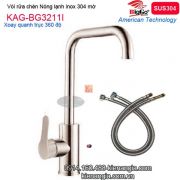 Vòi rửa chén nóng lạnh inox sus304 BIGGO KAG-BG3211I