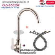 Vòi rửa chén nóng lạnh inox sus304 BIGGO KAG-BG3236I