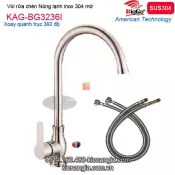 Vòi rửa chén nóng lạnh inox sus304 BIGGO KAG-BG3236I