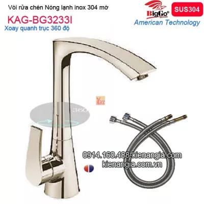 Vòi rửa chén  nóng lạnh inox sus304 BIGGO KAG-BG3233I