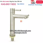 Vòi cao 20cm,vòi ống trúc lavabo âm bàn inox 304 BIGGO KAG-BG1192I2
