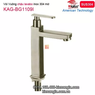 Vòi vuông,vòi lavabo âm bàn inox 304 BIGGO KAG-BG1109I
