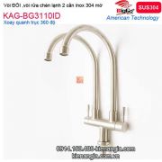Vòi đôi inox sus304 BIIGO KAG-BG31110ID