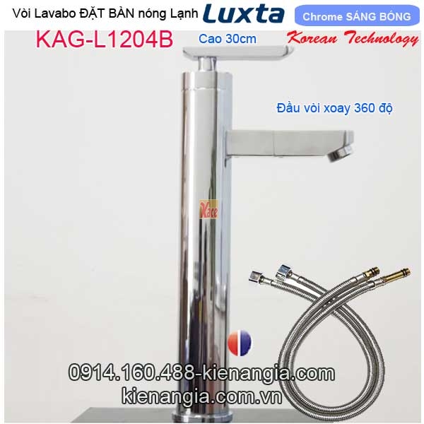 Vòi nóng lạnh cao 30cm,vòi Lavabo đặt bàn Korea Luxta  KAG-L1204B