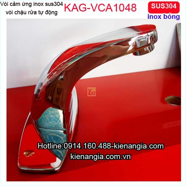 Vòi chậu lavabo cảm ứng inox sus304 bóng KAG-VCA1048