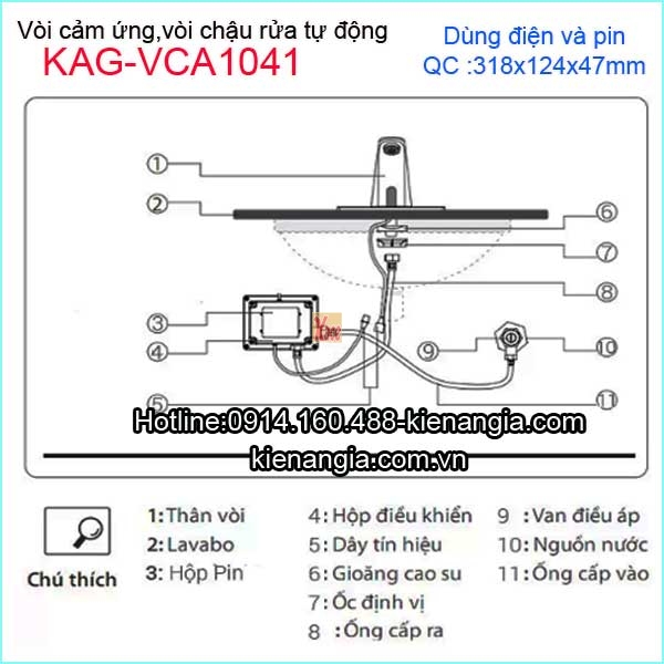KAG-VCA1041-Voi-cam-ung-voi-chau-lavabo-tu-dong-KAG-VCA1041-TSKT