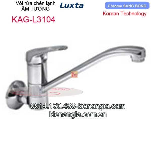 Vòi rửa chén lạnh âm tường Korea Luxta-KAG-L3104