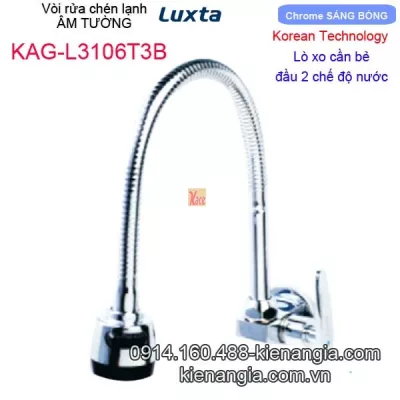 Vòi rửa chén lạnh âm tường lò xo 2 chế độ Korea KAG-L3106T3B
